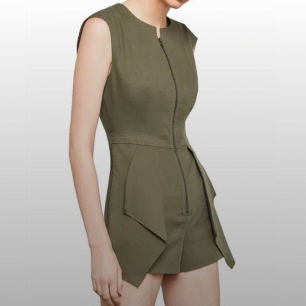BCBG Asymmetrical Green Romper